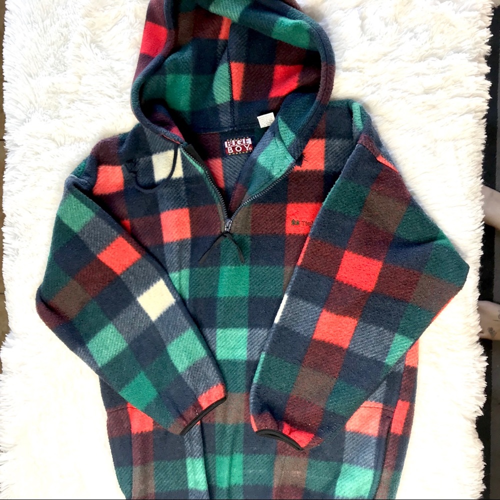 Bugle boy pullover plaid vintage fleece jacket